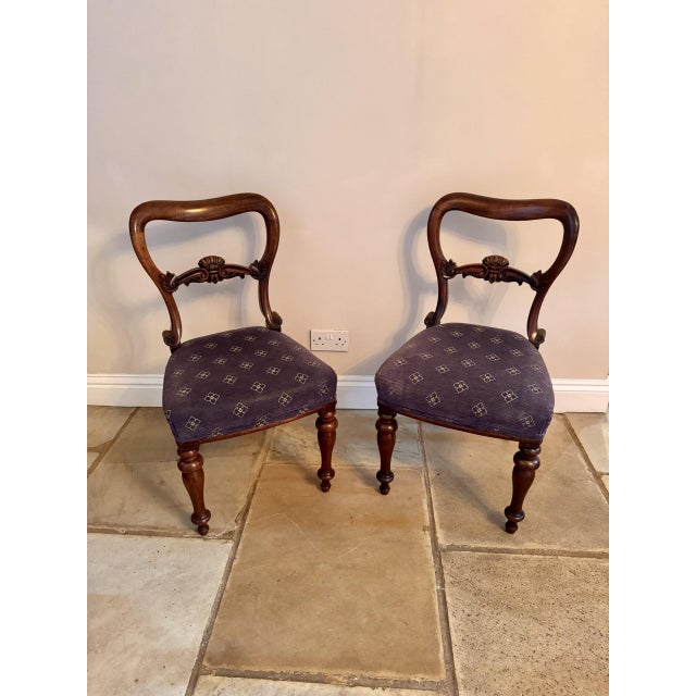 Antique Victorian Balloon Back Dining Chairs, 1860, Set of 4 For Sale - Image 4 of 11
