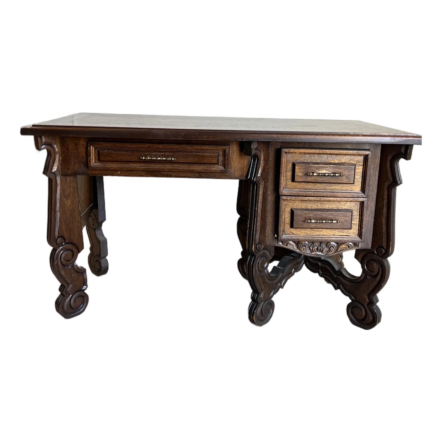 1960s Hand Carved Wooden Mexican Desk | Chairish