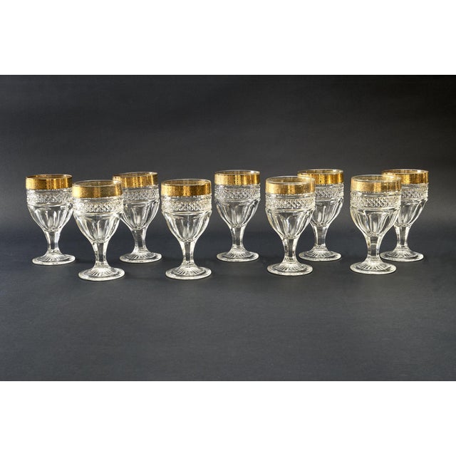 Mid-Century Crystal Glasses in the style of Saint Louis, 1950s, Set of 33 For Sale - Image 12 of 15