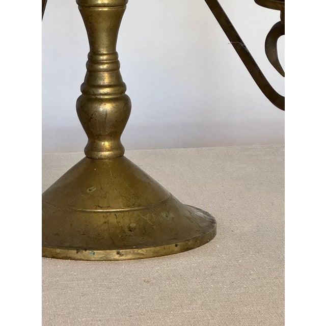 1960s Vintage Solid Brass Candelabra For Sale - Image 5 of 5