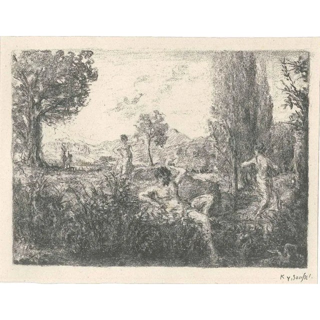 Fine lithograph on ivory colored China paper. Signature on plate on the lower right margin. Beautiful artwork representing...