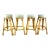 1960s Set of 4 Mid Century Cal-Asia Rattan Bar Stools With Mint Green Upholstered Seats For Sale