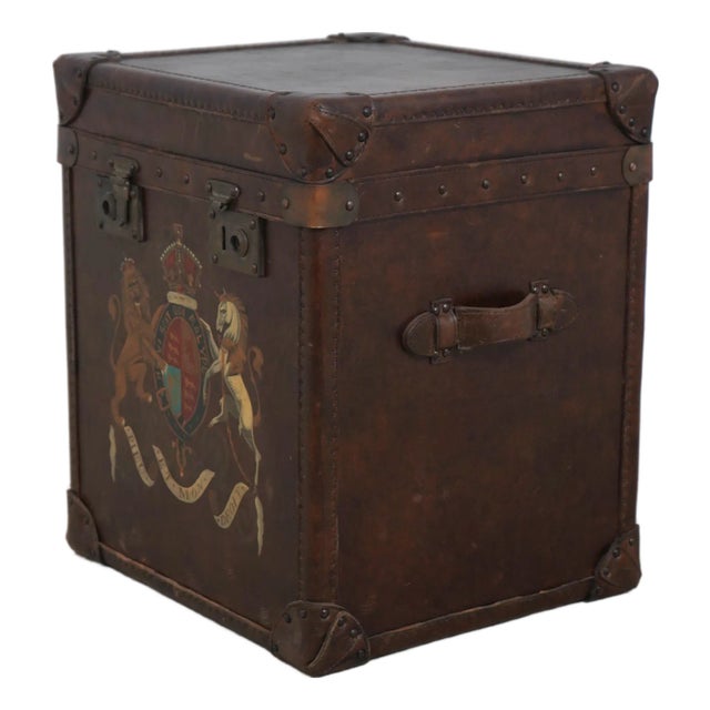 Theodore Alexander Leather Wrapped Lidded Box End Table For Sale