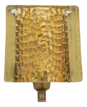 Golden Glass and Brass Wall Lamp by Vitrika for Kalmar, 1970s