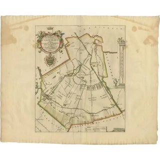 Antique Map of the Haskerland Township Friesland by Halma, 1718 For Sale