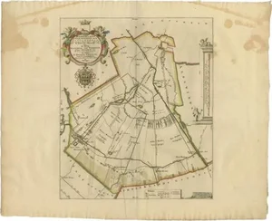 Antique Map of the Haskerland Township Friesland by Halma, 1718