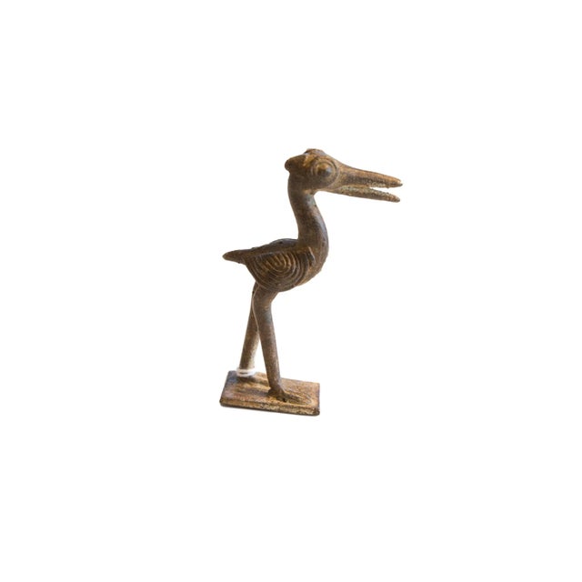 Mid 20th Century Vintage African Dark Bronze Stork For Sale - Image 5 of 5