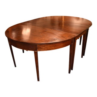 19th Century Antique American Walnut Three Part Hepplewhite Banquet Table For Sale