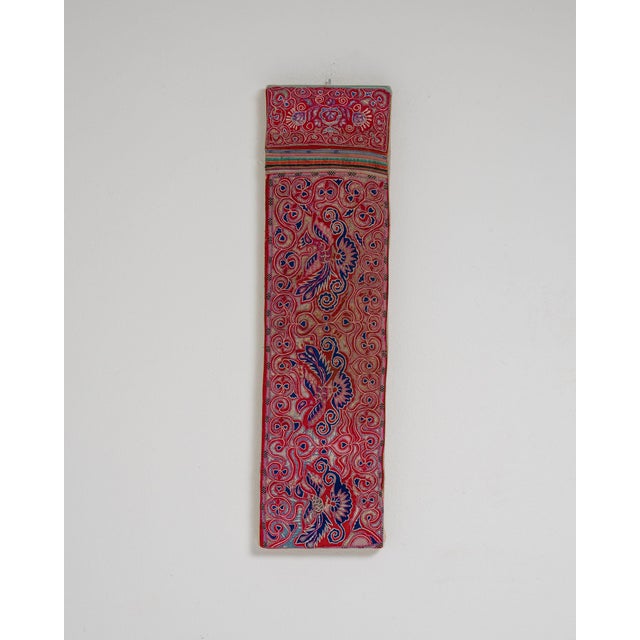 Textile Early 20th Century China Rose Textile Wall Hanging For Sale - Image 7 of 15