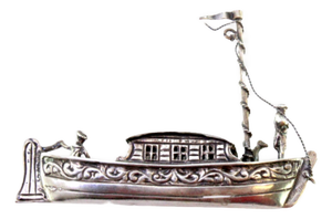 Silver Boat with Applications and Relief Figures
