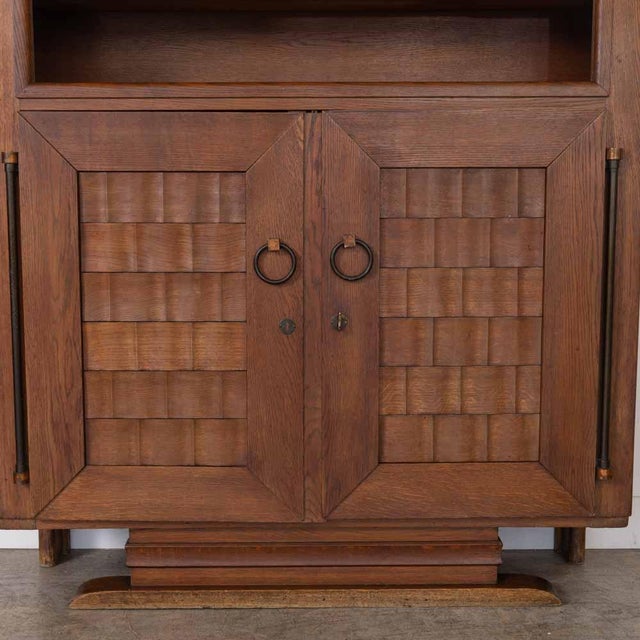 1940s French Woven Wood Bar Cabinet For Sale - Image 9 of 14