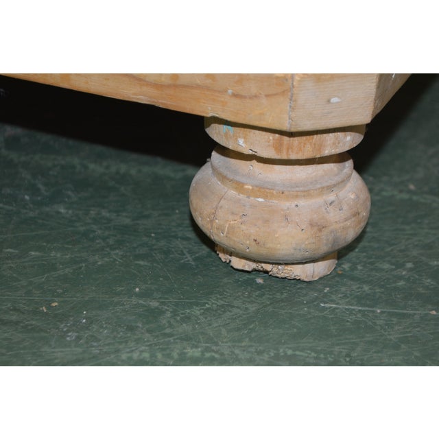 Vintage Rustic Scrubbed Pine Washstand Cupboard W/ Grey & White Marble Top For Sale - Image 13 of 18