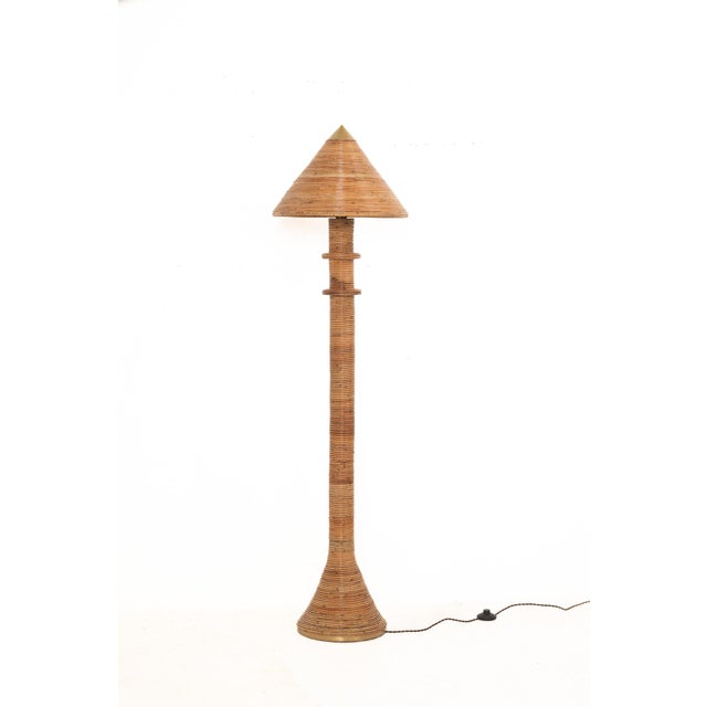 Not Yet Made - Made To Order Rattan Capri Floor Lamp | Handcrafted Natural Rattan Sculptural Lighting For Sale - Image 5 of 6