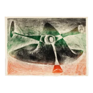 1940s Early Important Harry Bertoia Monotype, Framed