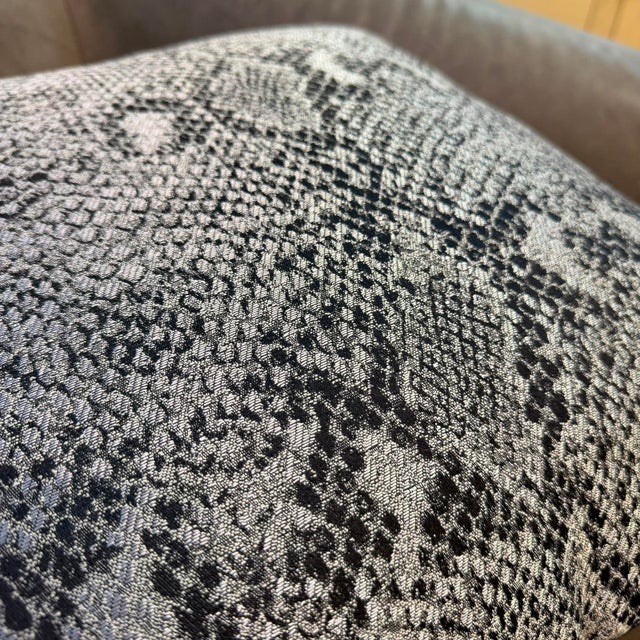 Dark Snakeskin Woven Cushion Cover For Sale - Image 11 of 12