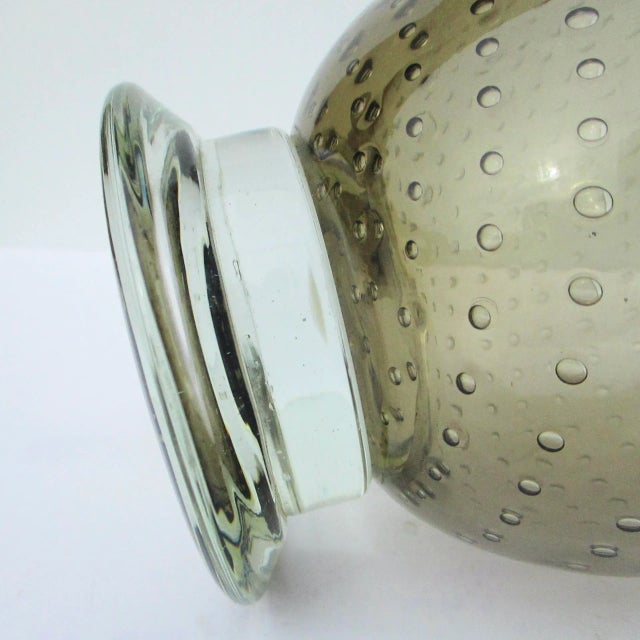 1980s Italian Bubble Art Glass Urn For Sale - Image 5 of 6