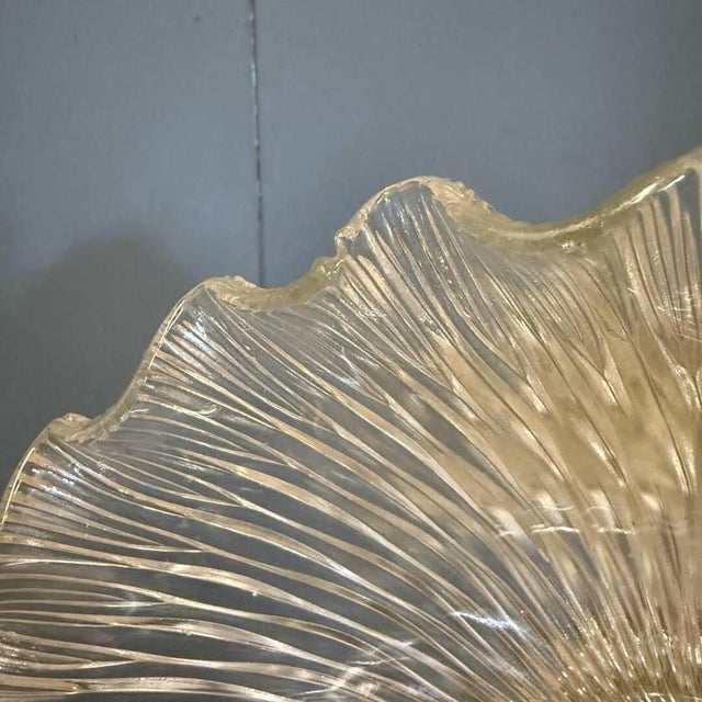 Pressed Glass Pendant Lamp with Brass Fixture from Holophane, 1930s For Sale - Image 14 of 15