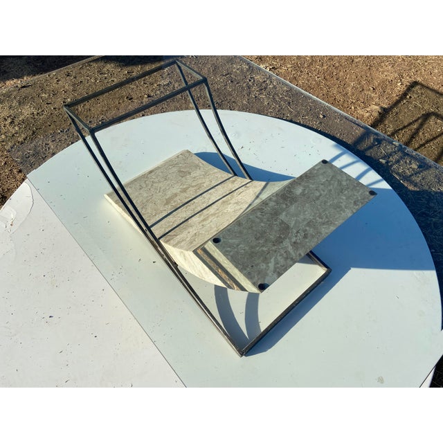 Brown Vintage Postmodern Tessellated Stone & Glass Sculptural Coffee Cocktail Table For Sale - Image 8 of 17