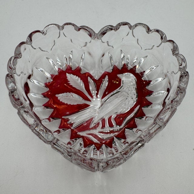 Byrdes Collection Heart Trinket Box by Hofbauer 4.5" 24% Lead Crystal For Sale - Image 4 of 12