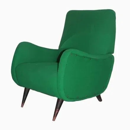 Set of Mid-Century Italian Green Armchairs, 1950s For Sale - Image 11 of 11