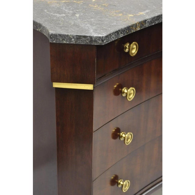 Henredon Henredon Empire Neoclassical Marble Top Mahogany 4 Drawer Dresser Chest Commode For Sale - Image 4 of 12