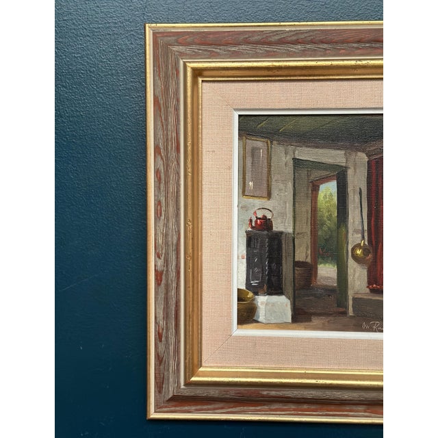 Mid-Century Modern Osvald Rasmussen, Kitchen II, 1960s, Oil on Canvas For Sale - Image 3 of 13