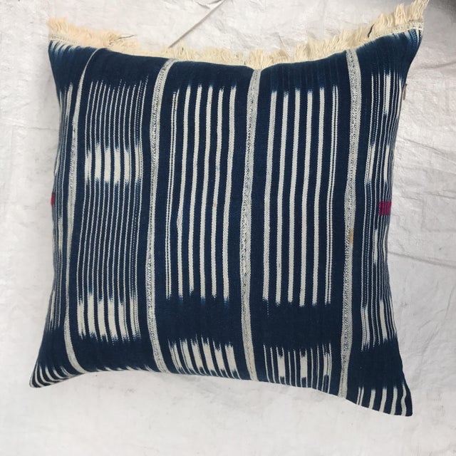 African Indigo Ikat Fringe Pillows A Pair Chairish