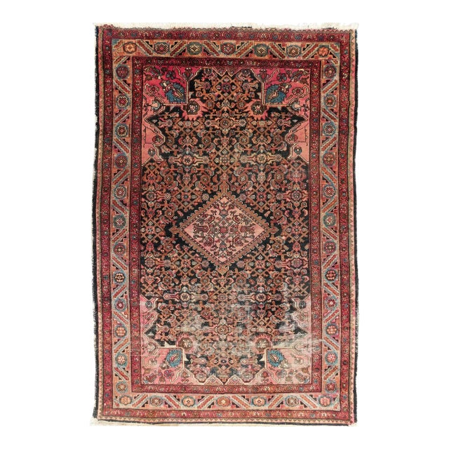 1930s Antique Handmade Persian Rug 4'4"x 6'7" For Sale