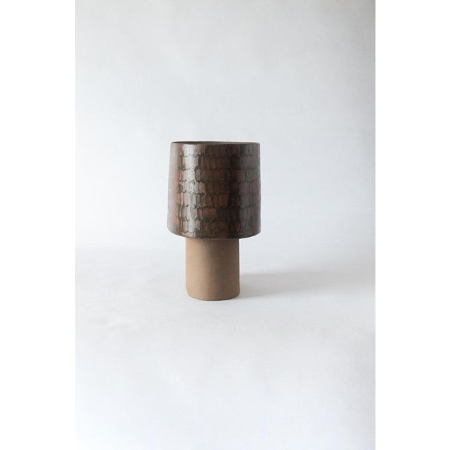 Not Yet Made - Made To Order Small Brown Table Lamp in Stoneware with Hand-Painted Glaze by Lucas Huillet For Sale - Image 5 of 14