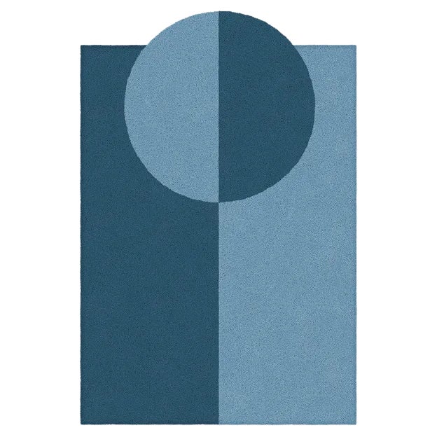 Blue Circle Shape Out Rug from Marqqa For Sale