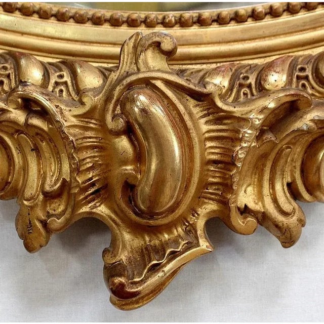 Large Late 19th Century Oval Mirror For Sale - Image 11 of 15