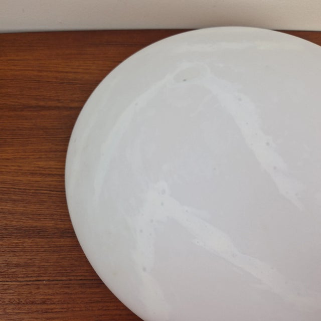 1970s Mid-Century Glass and Oak Flush Mount, 1970s For Sale - Image 5 of 10