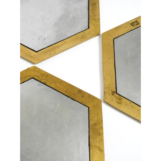 Brutalist Aluminum and Brass Coasters by David Marshall, 1970s, Set of 5 For Sale - Image 13 of 18