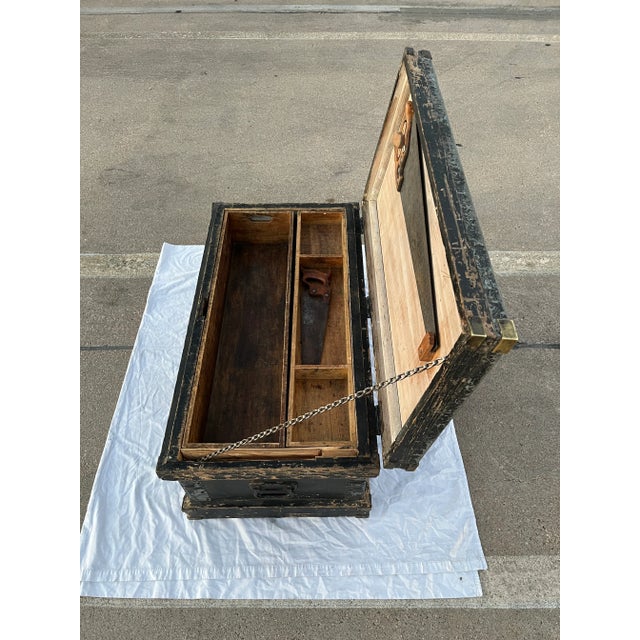 Ebony Antique English Shipwright’s Chest For Sale - Image 8 of 12