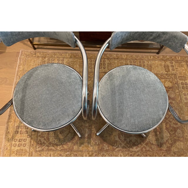 Mid-Century Chrome Tubular Armchairs by Etowah Mfg, a Pair For Sale - Image 10 of 18