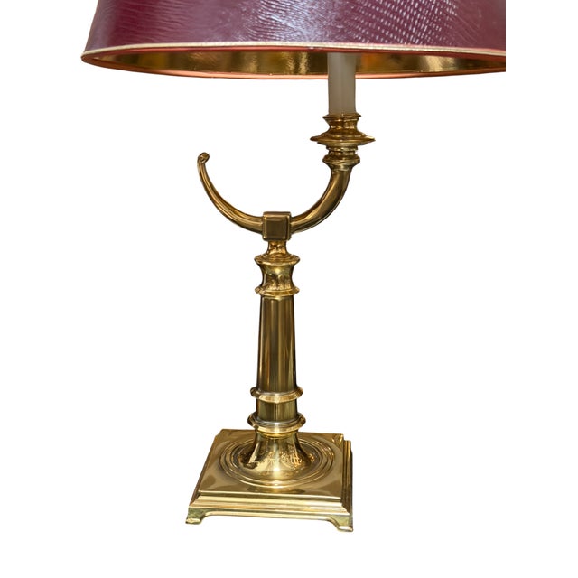 Traditional Regency Style Cambridge Brass Table Lamp For Sale - Image 3 of 4