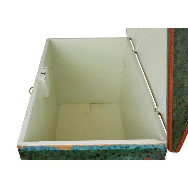 Mid-19th century hand painted swedish oak coffer circa 1852. Beautiful dome top coffer made from solid oak. Hand painted...