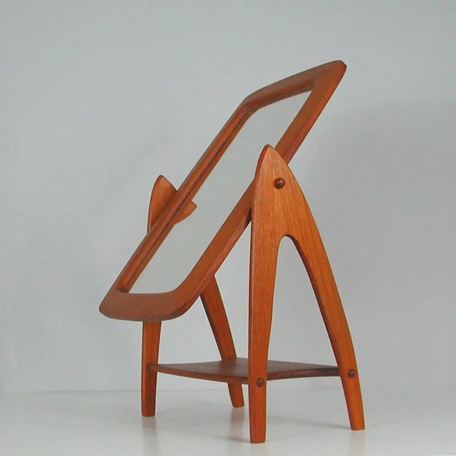 Mid-Century Teak Adjustable Table Vanity Mirror, Sweden, 1960s For Sale - Image 16 of 17