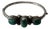 Sterling Silver and Malachite Handed Bangle Bracelet With Clasp For Sale