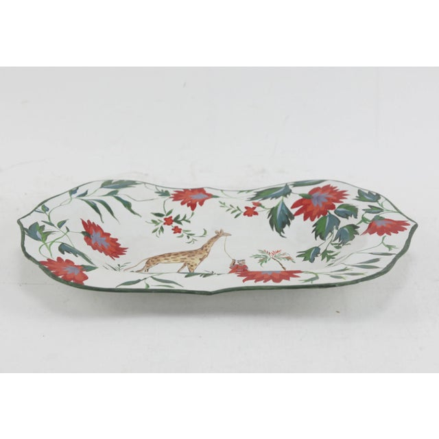 Art Deco Iron "Giraffe and His Reindeer Handlers" Tray For Sale - Image 3 of 10