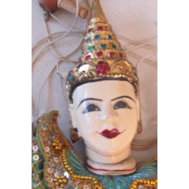 1970s Vintage Burmese Puppets, 1950s, Set of 2 For Sale - Image 5 of 10