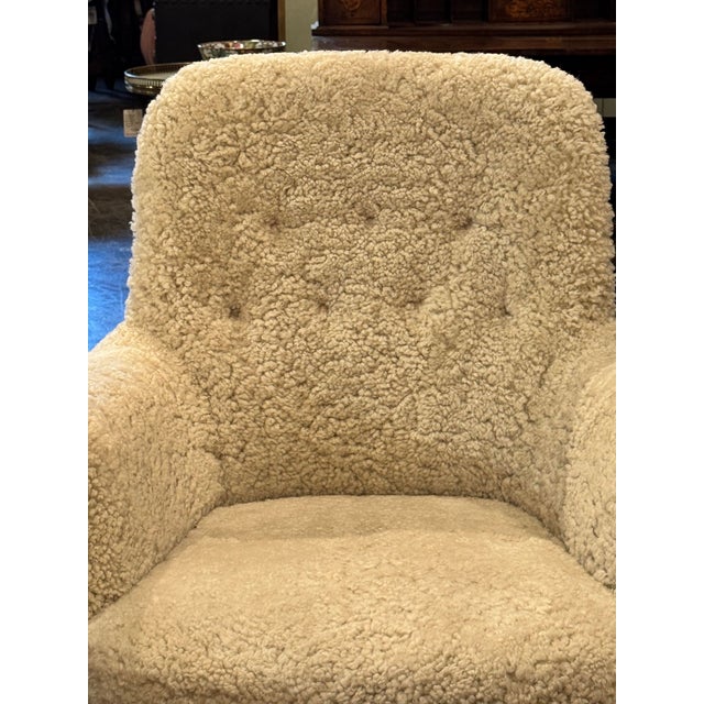 Danish MCM Armchair With Shearling For Sale In Dallas - Image 6 of 9