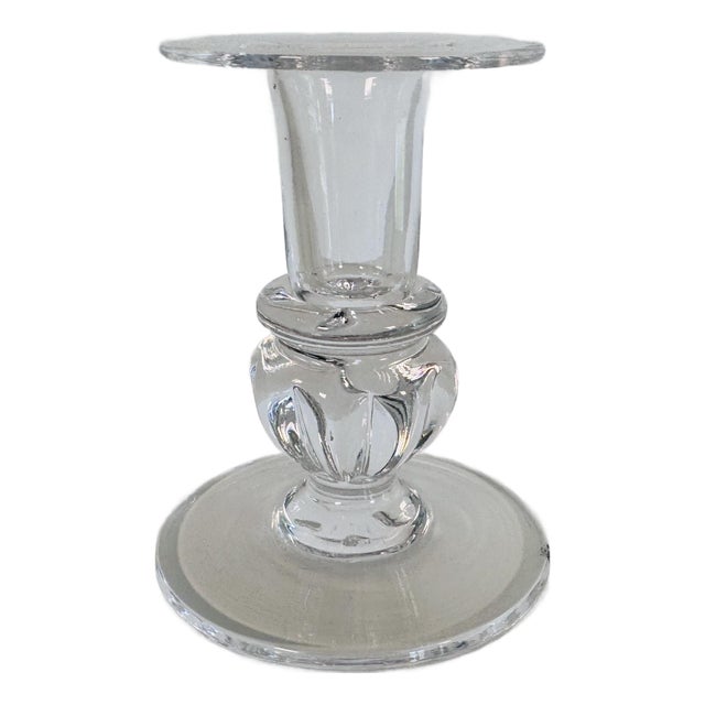 Vintage 1990s Simon Pearce Shelbourne Handblown Glass Candlestick For Sale