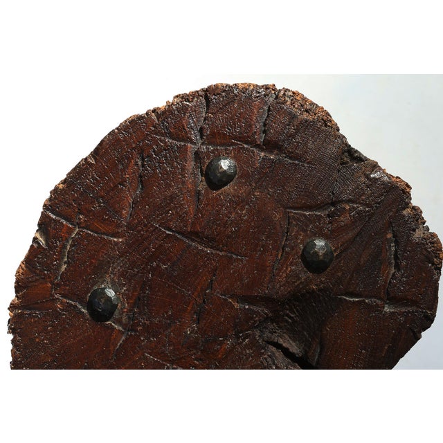 Wood 19th Century Rustic Handmade Oak Stool, France For Sale - Image 7 of 11