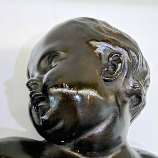 Vintage Alva Studios Pair of French Neoclassical Child Bust Sculptures, Met Museum Reproductions For Sale - Image 10 of 13