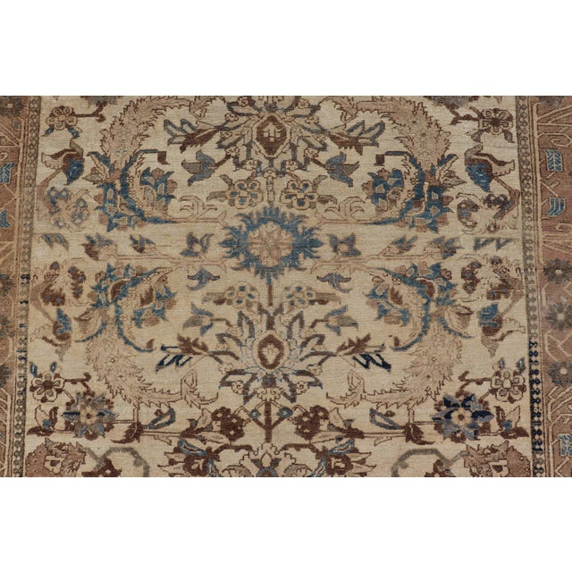 Antique Persian Bakhtiari Rug With Ivory Field and Figural Garden Design For Sale - Image 12 of 15