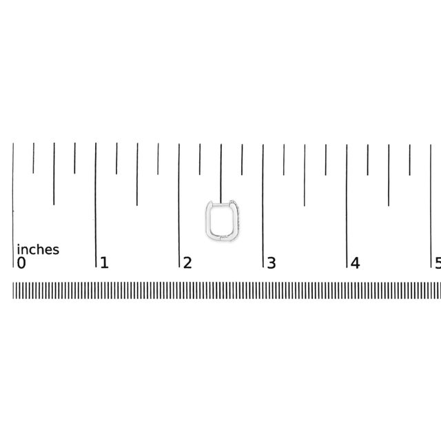 Early 21st Century 10K White Gold 1/4 Cttw Lab Grown Diamond Double Row Huggie Hoop Earrings For Sale - Image 5 of 5