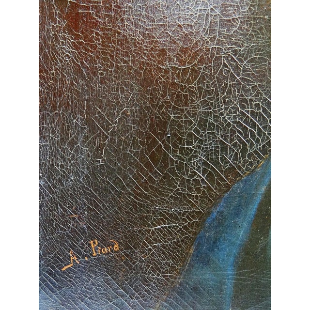 A. Piard, Portrait of a Young Woman in Profile, Oil on Canvas, 19th Century, Framed For Sale - Image 12 of 13