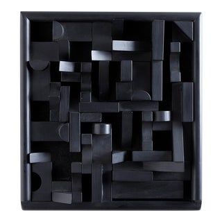 Vintage Modern Monochromatic Abstract Sculpture In the Style of Louise Nevelson For Sale