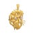 Finely detailed vintage Lion head pendant crafted in 18k yellow gold (circa 1970s to 1980s). Six single cut diamonds total...